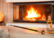 Load image into Gallery viewer, Image of Firedragon resting on concrete coffee table in front of a fire.